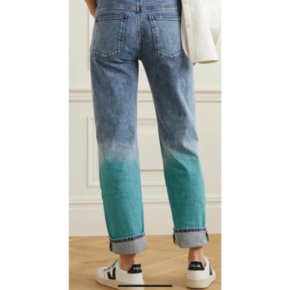 Stella McCartney Degrade Mid Rise Straight Leg Relaxed Multi Color Jeans Size 29 - Picture 4 of 15